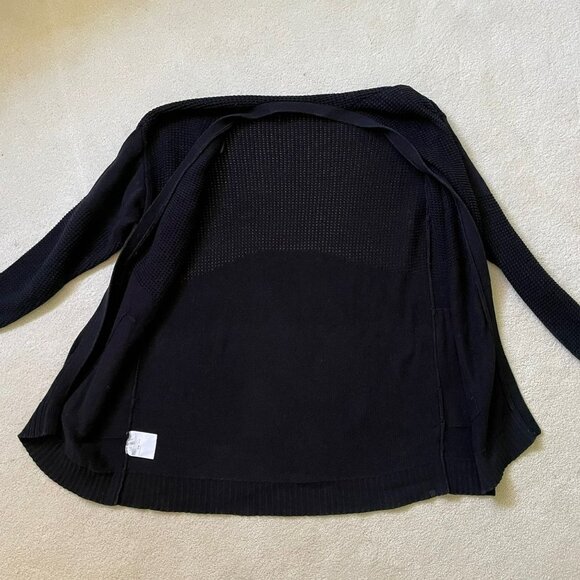 Lululemon Easy Embrace Wrap Sweater Black Oversized Cotton Size XS - Picture 4 of 9